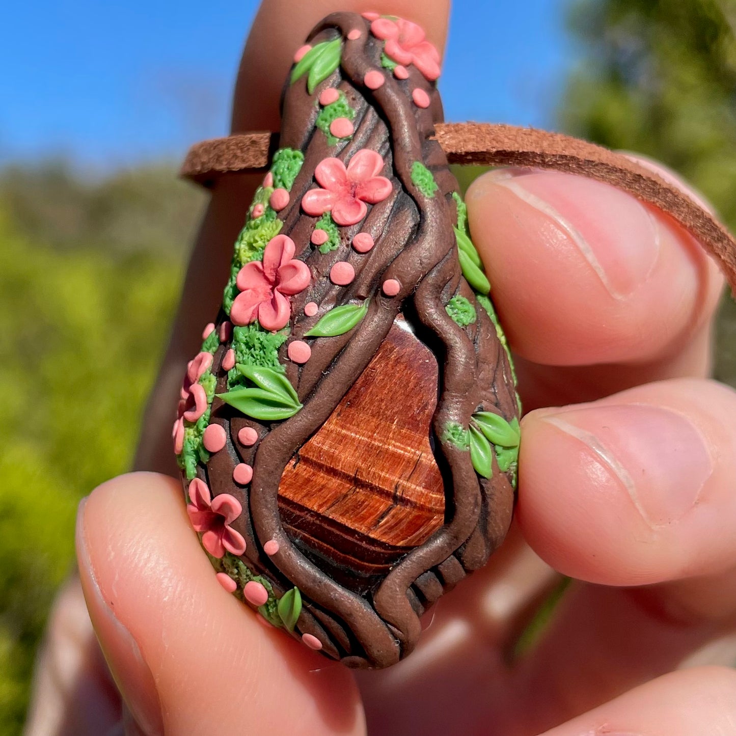 Tigers Eye Forest Pendant