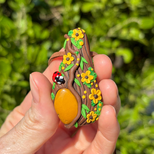 Yellow Jasper Ladybug Pendant