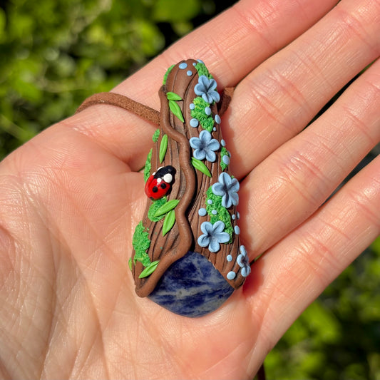 Sodalite Ladybug Pendant