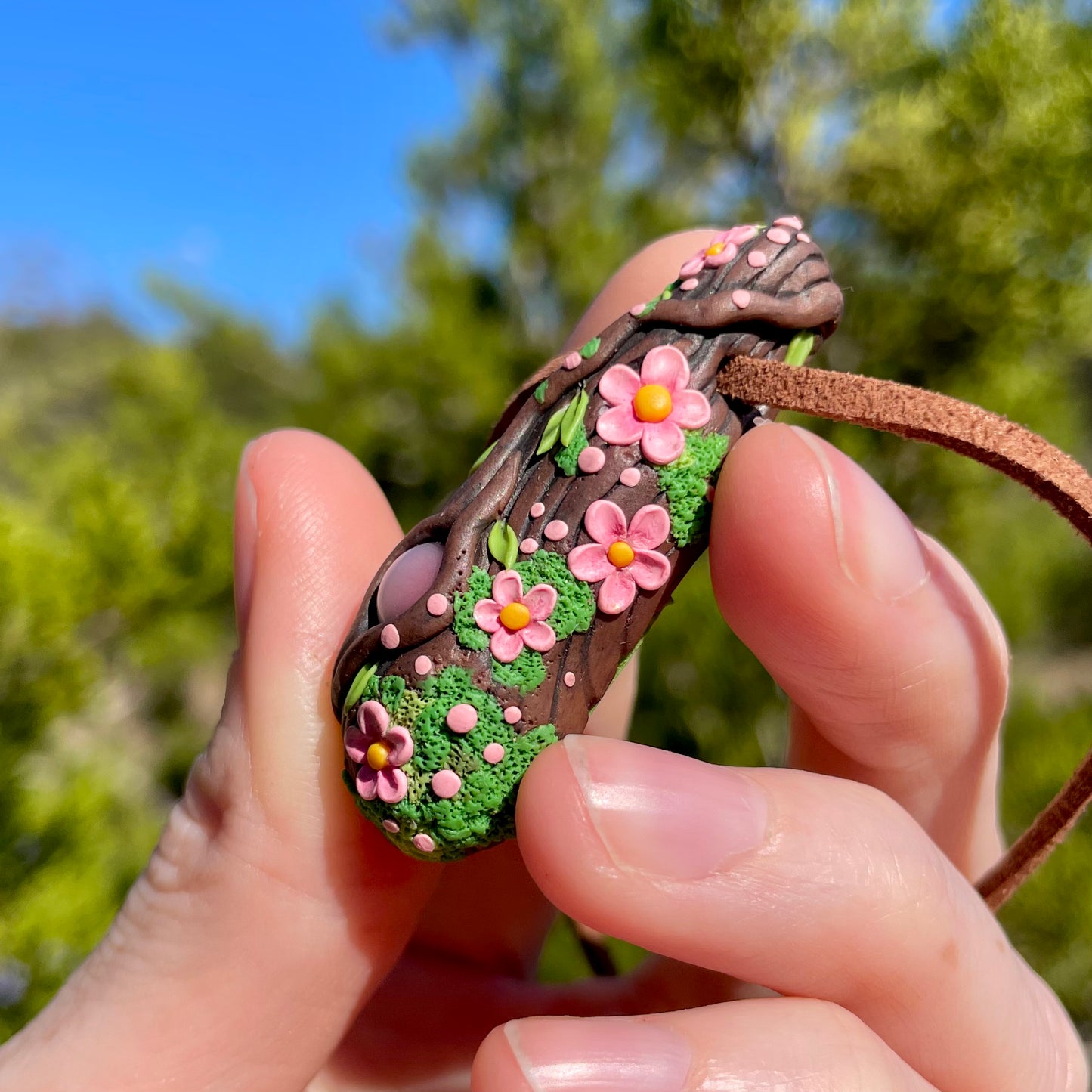 Fiber Optic Glass Forest Pendant