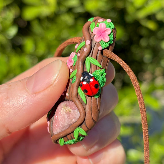 Rhodonite Ladybug Pendant