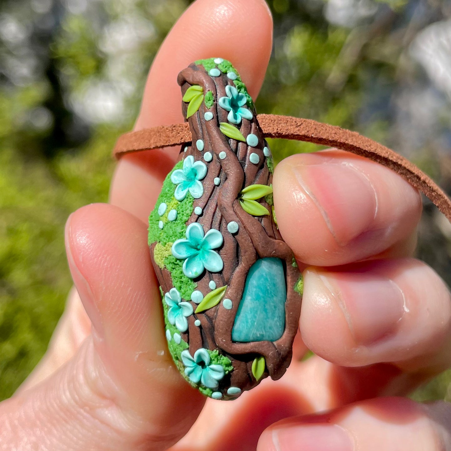 Amazonite Forest Pendant