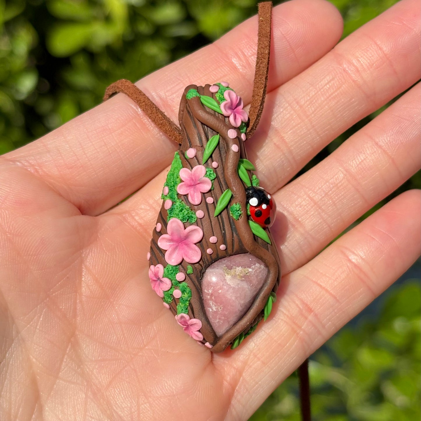 Rhodonite Ladybug Pendant