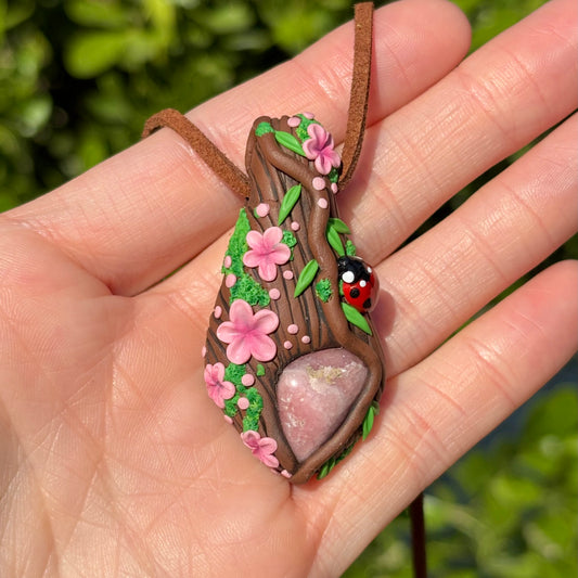 Rhodonite Ladybug Pendant