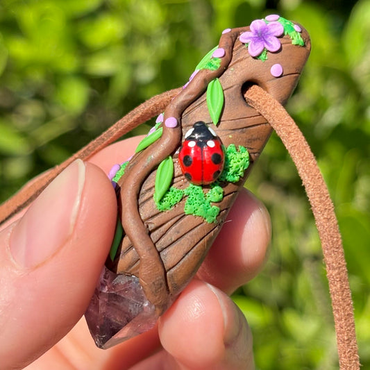 Amethyst Ladybug Pendant