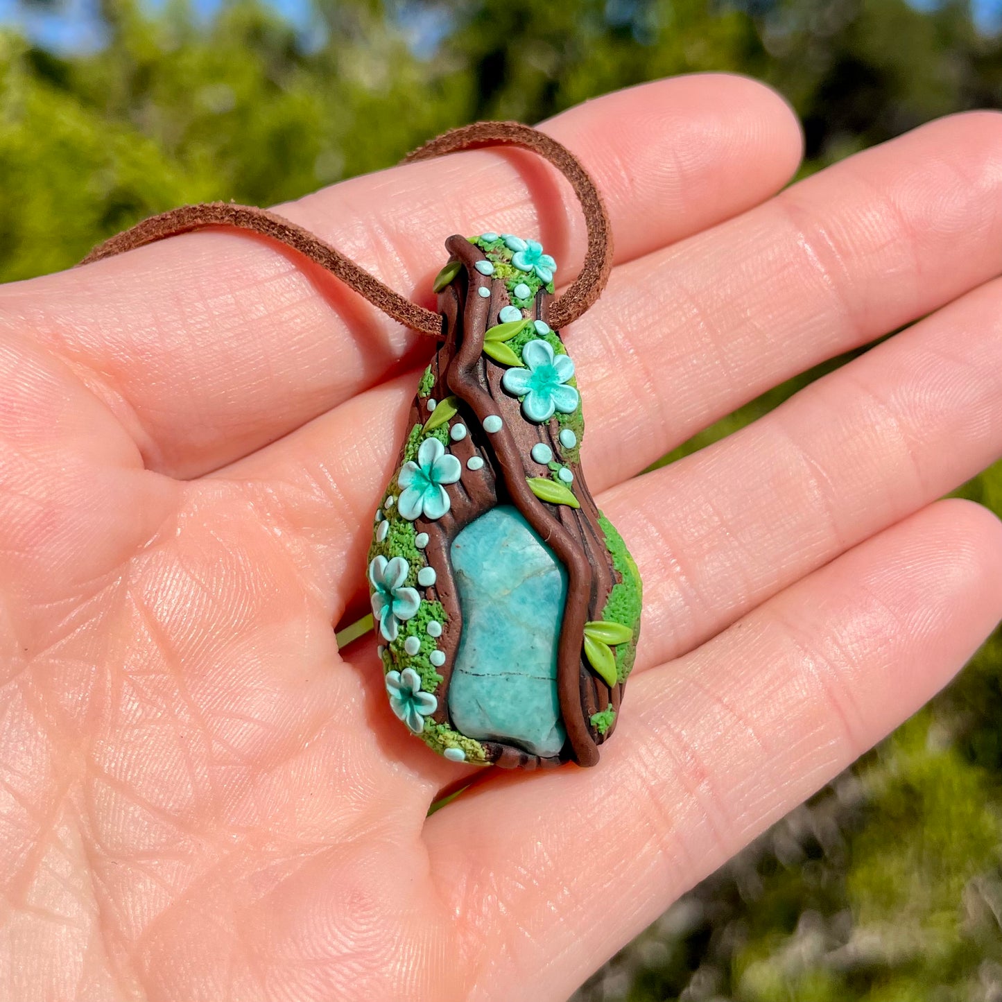 Amazonite Forest Pendant