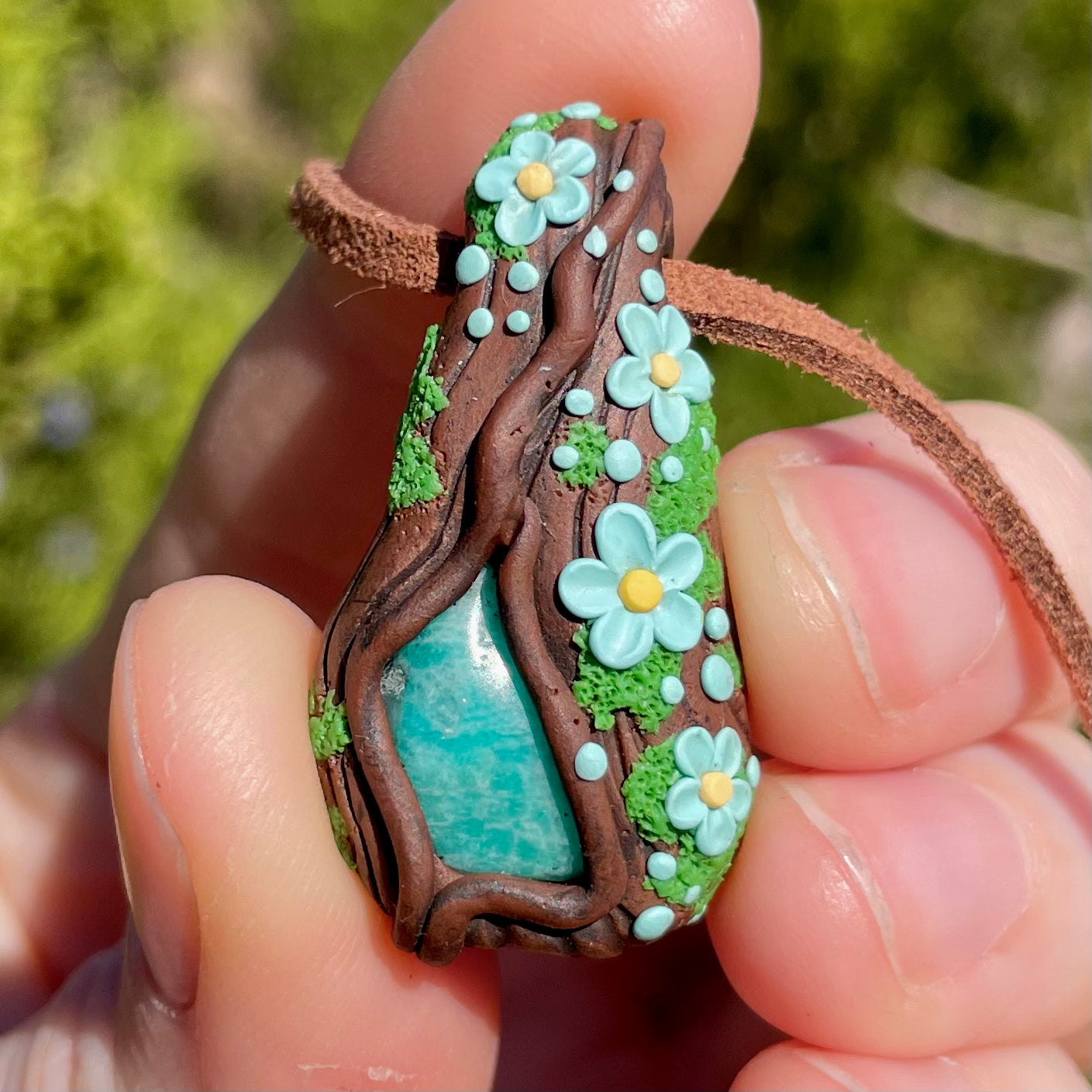 Amazonite Forest Pendant