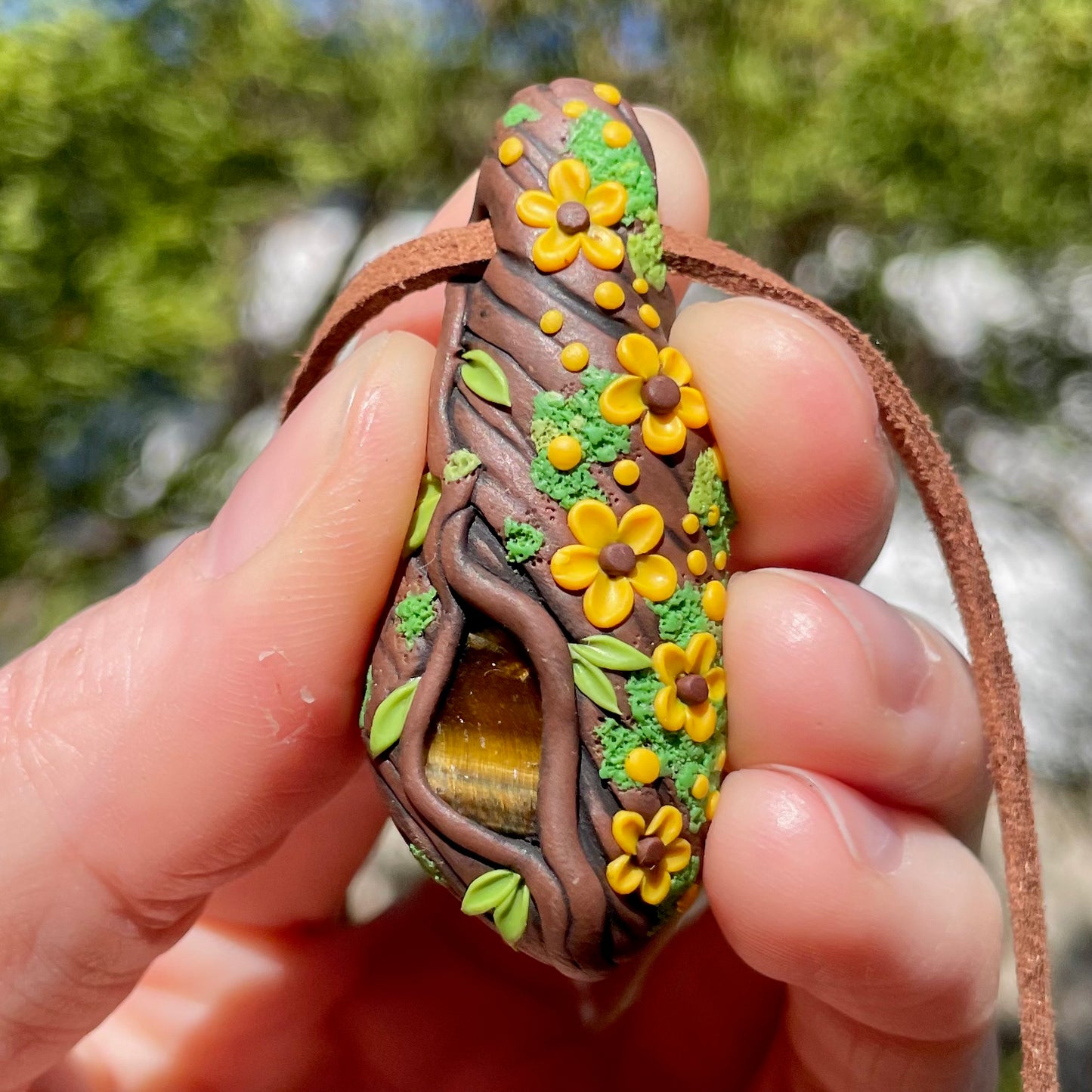 Tigers Eye Forest Pendant