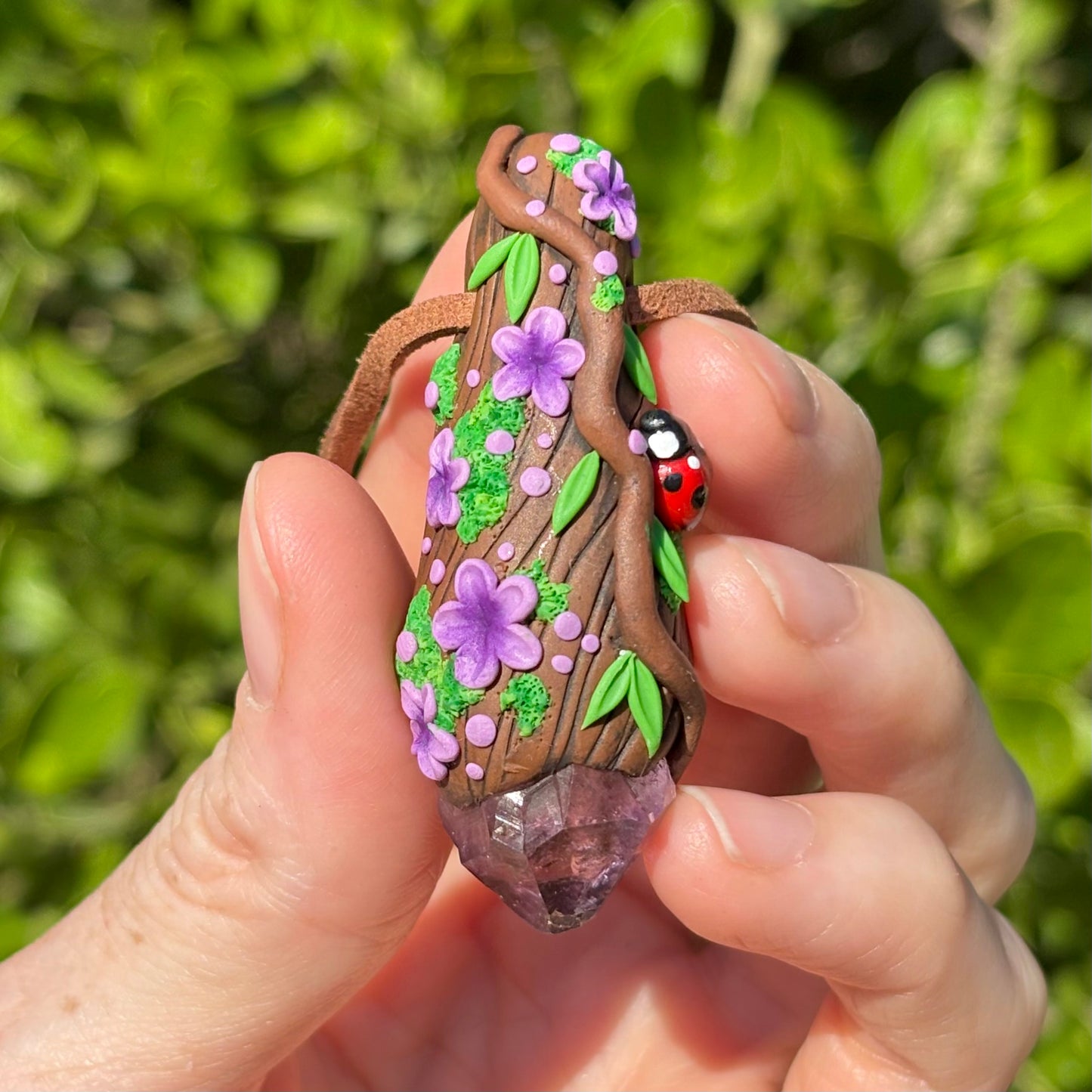Amethyst Ladybug Pendant
