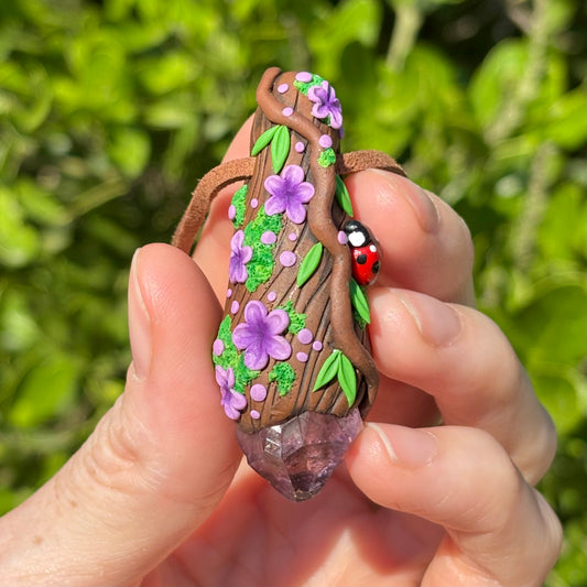 Amethyst Ladybug Pendant