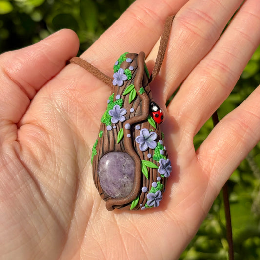 Lepidolite Ladybug Pendant