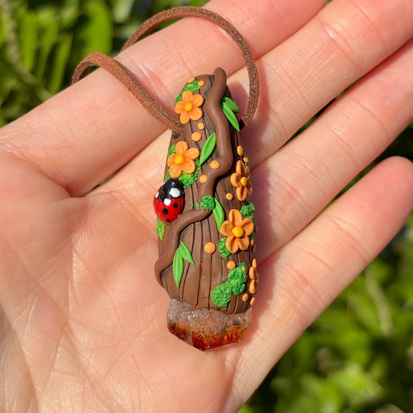 Citrine Ladybug Pendant