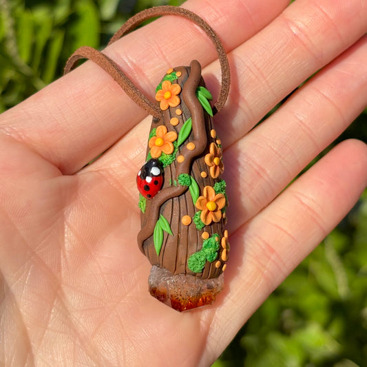 Citrine Ladybug Pendant