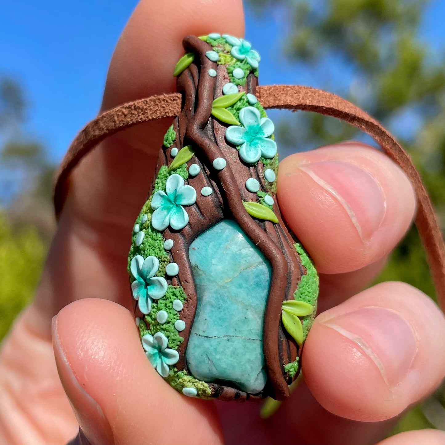Amazonite Forest Pendant