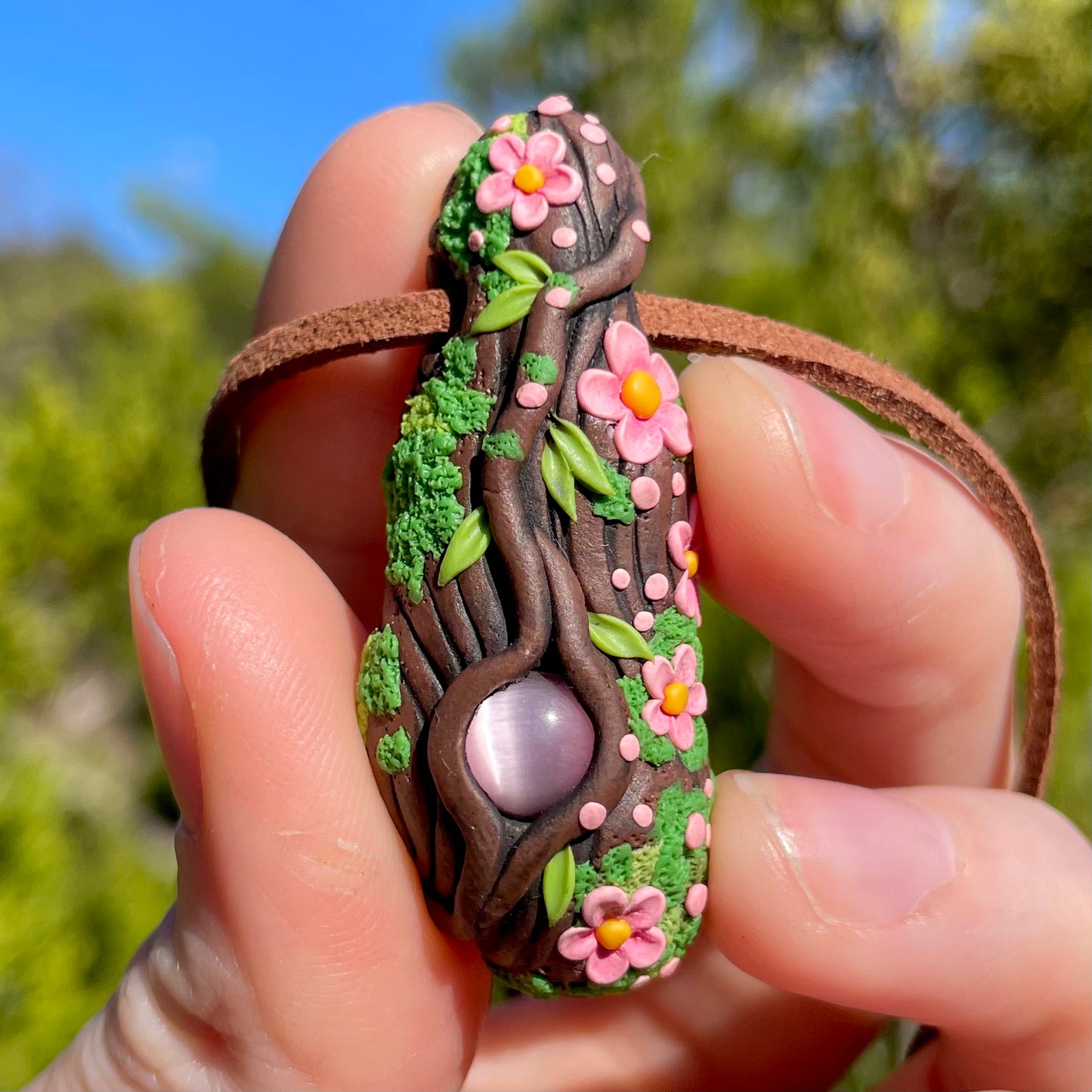 Fiber Optic Glass Forest Pendant