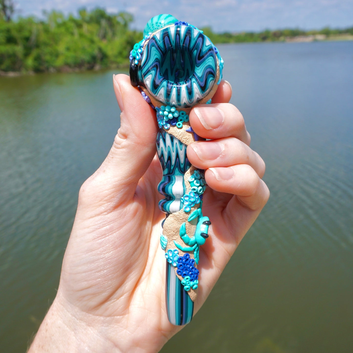 Teal Reef Hammer(Smeez Glass collab)