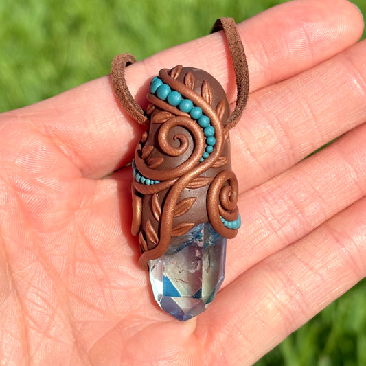 Blue Aura Quartz Pendant