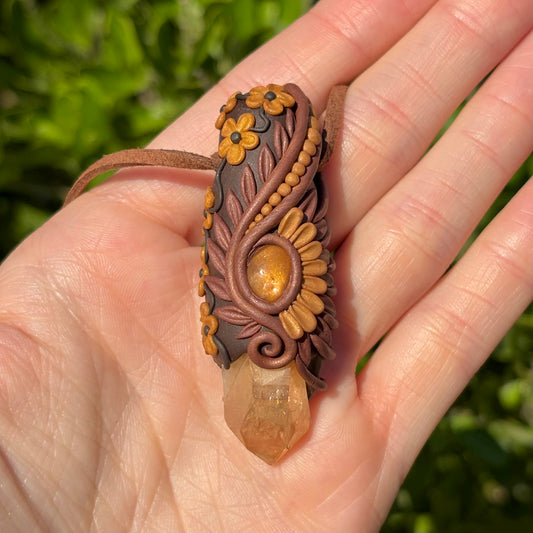 Tangerine Quartz Pendant