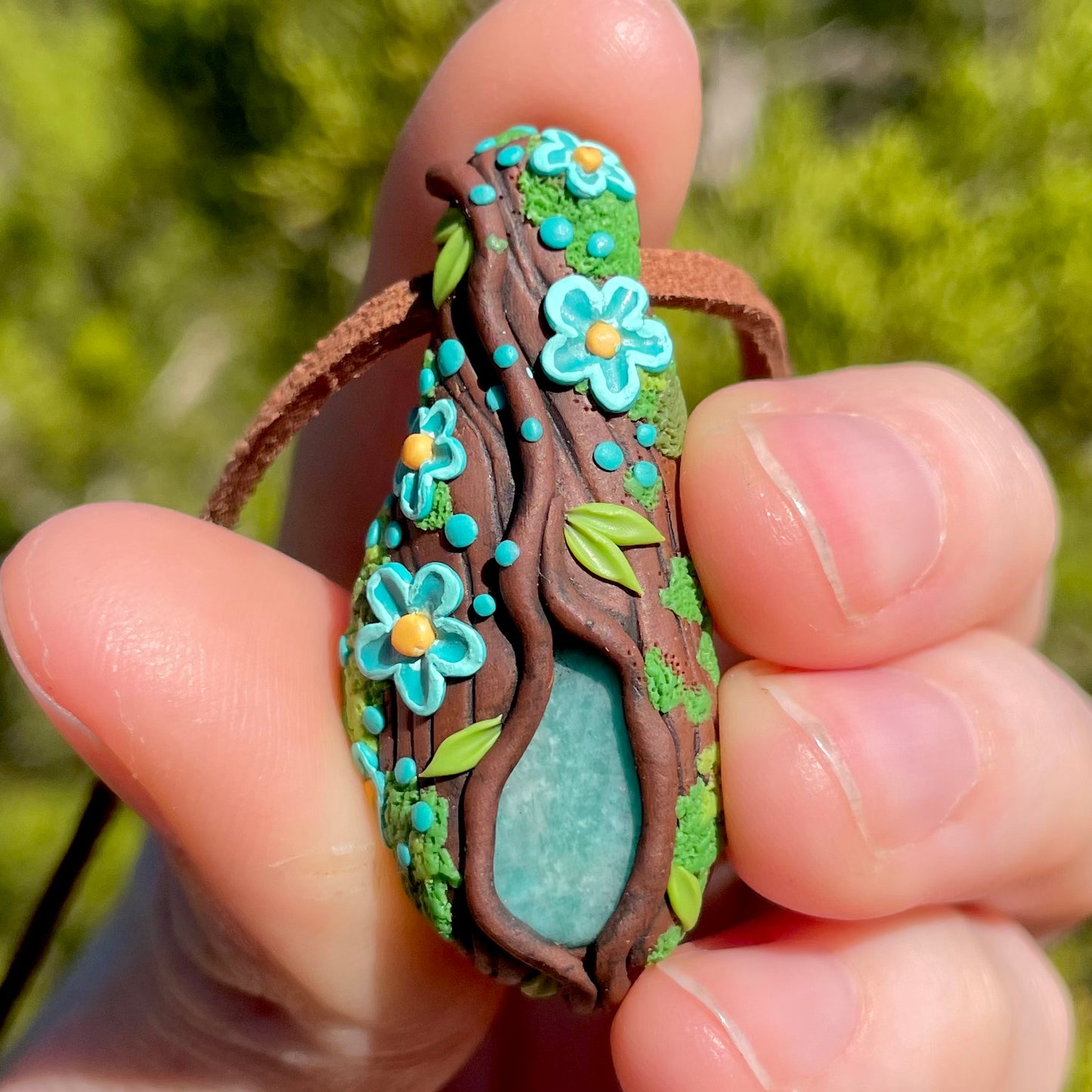 Amazonite Forest Pendant