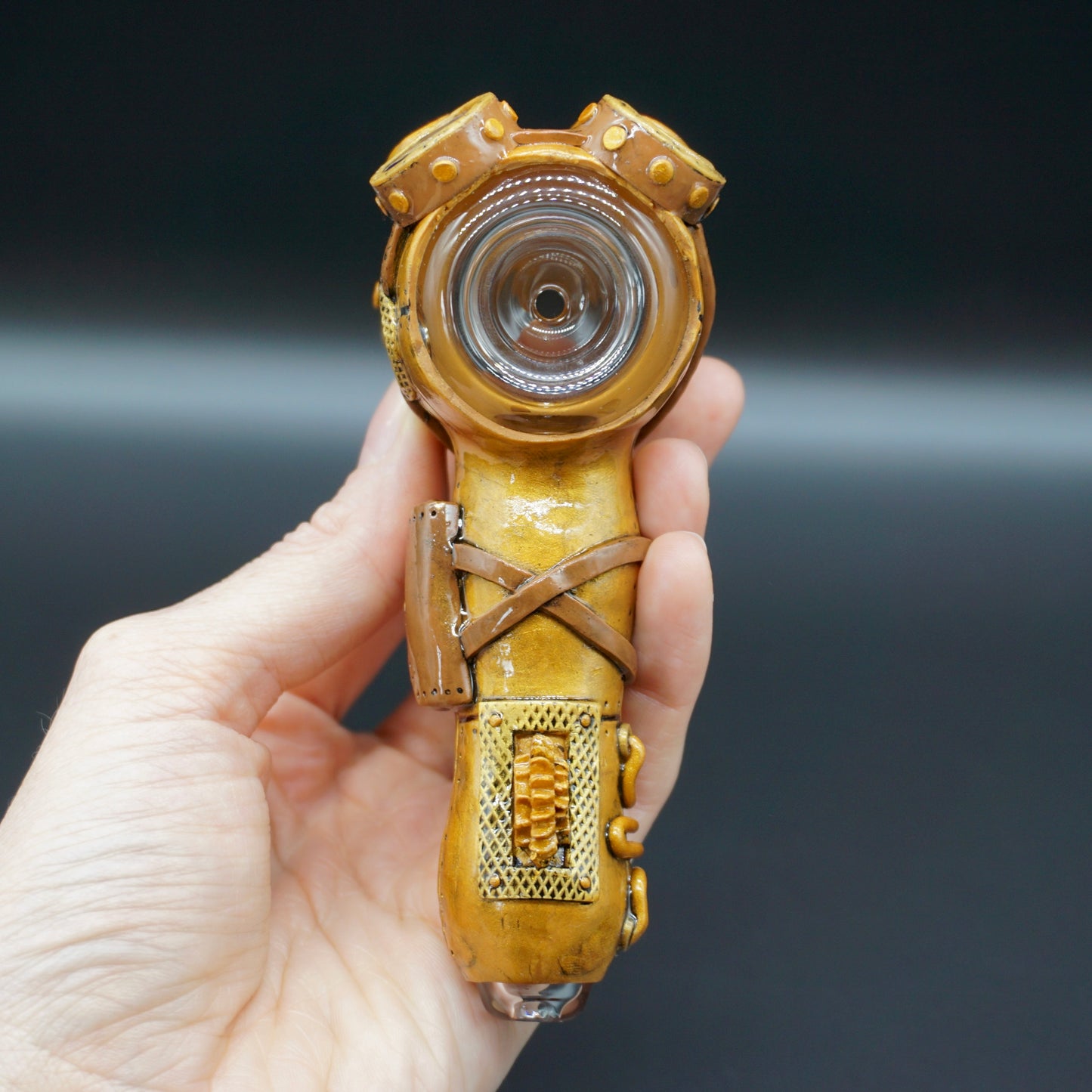 Leather Goggle Steampunk Fiend : Ambient Glass collab