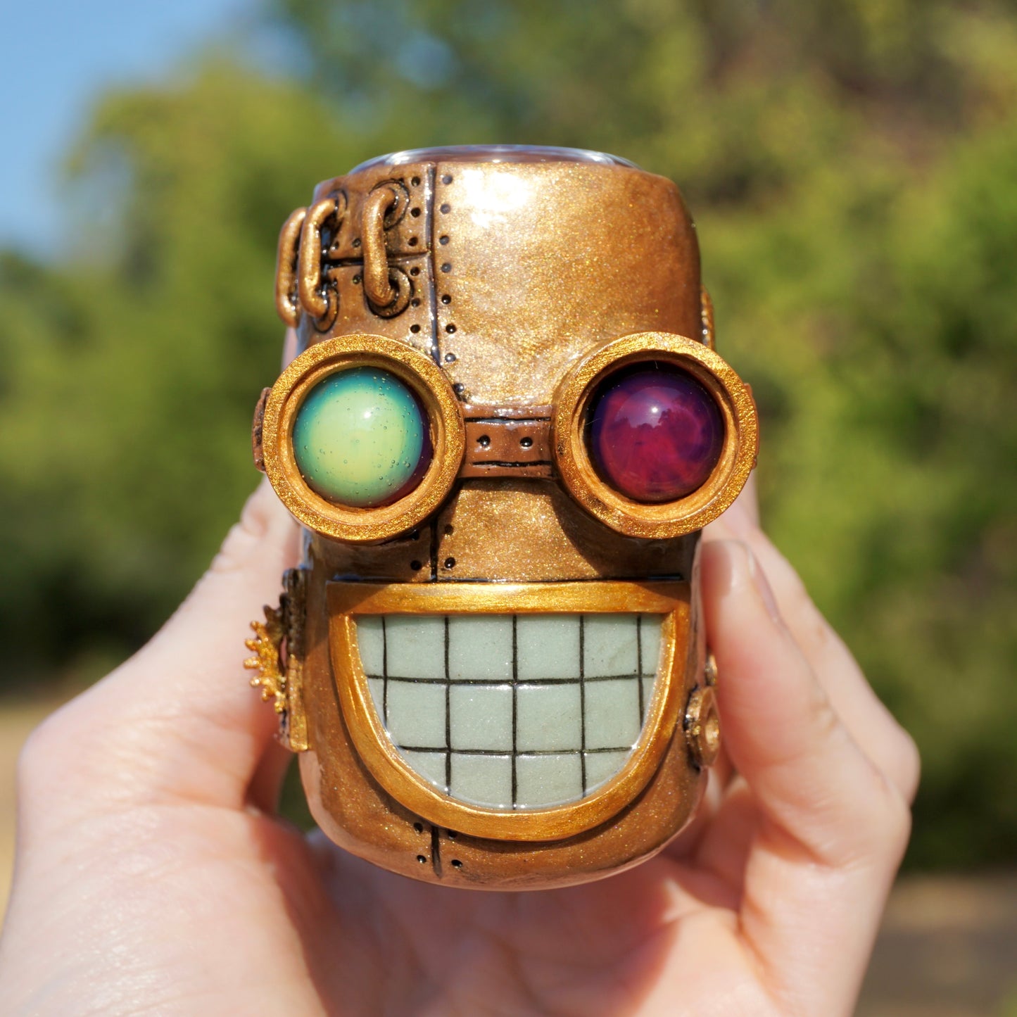 Golden Goggle Steampunk Fiend : Ambient Glass collab