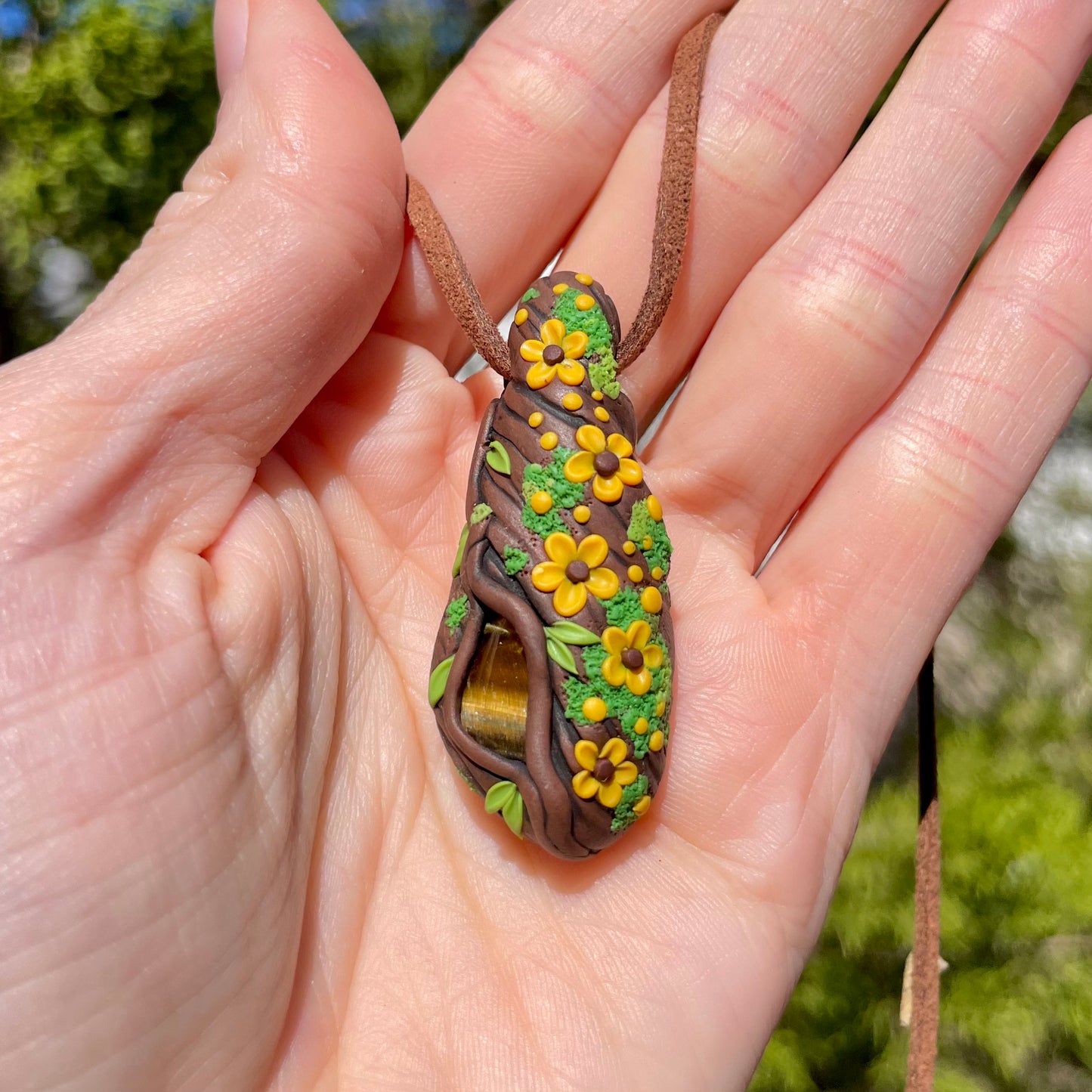 Tigers Eye Forest Pendant