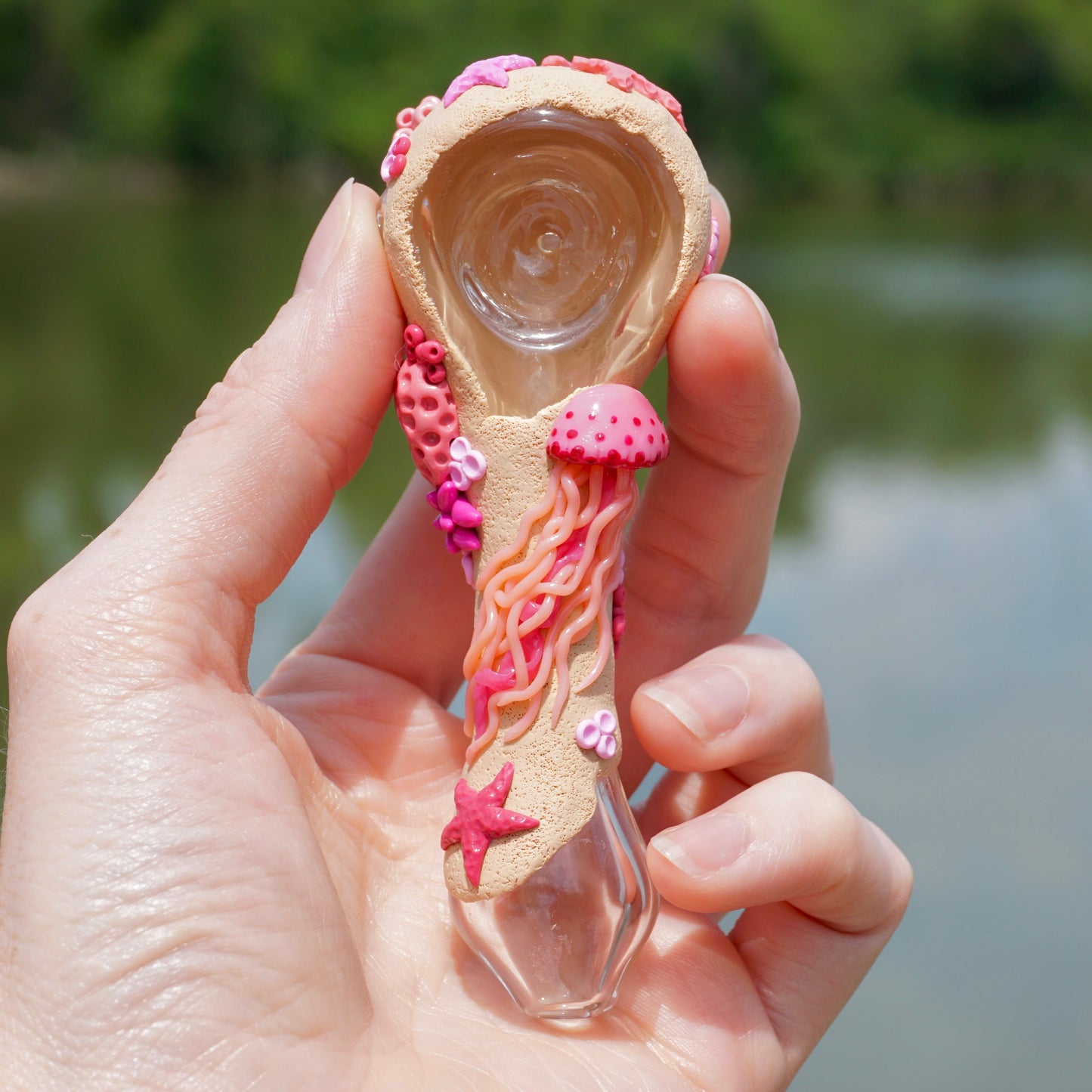 Pink Jellyfish Spoon : Savant Glass collab