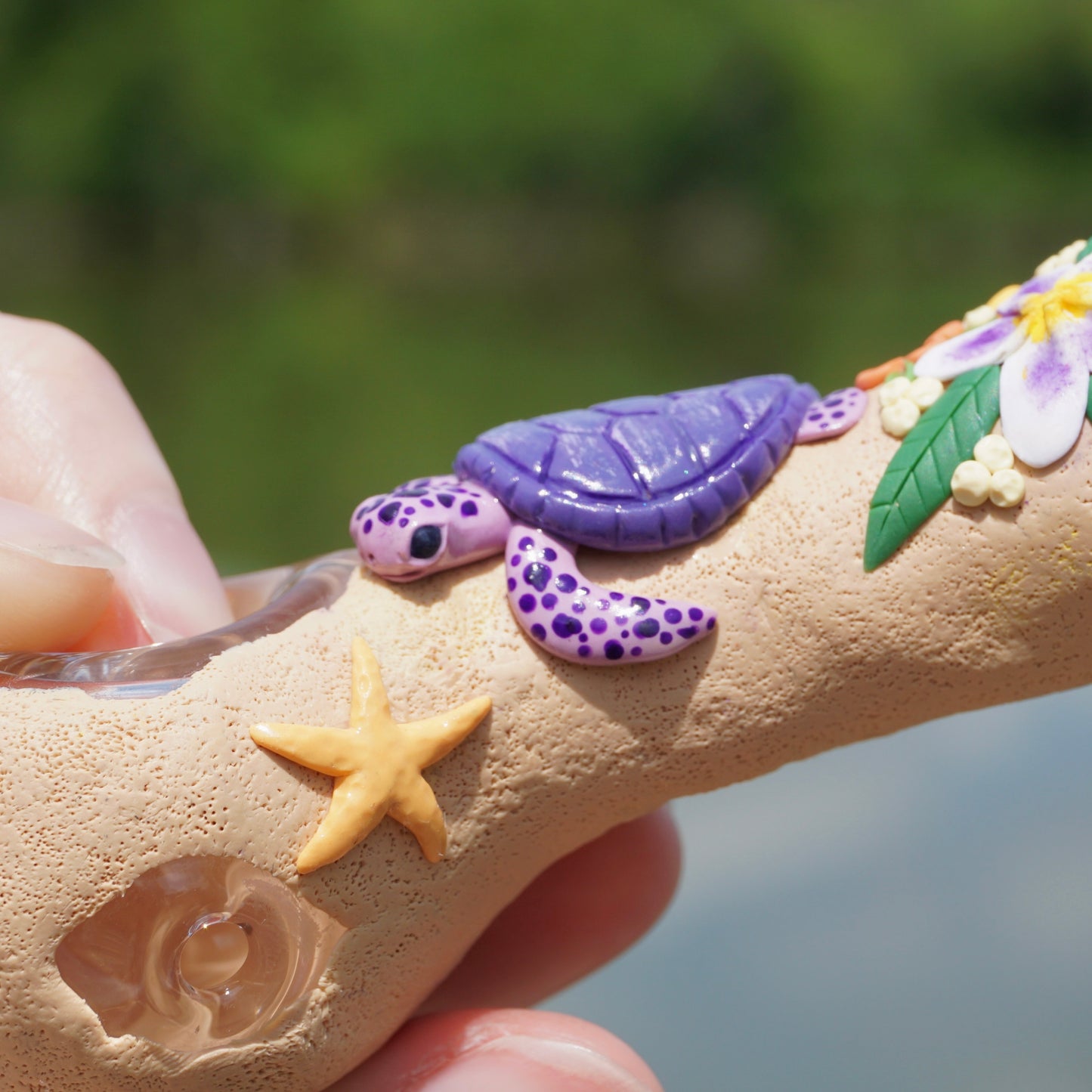 Purple Sea Turtle Spoon : Savant Glass collab